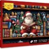 Christmas Bookshelf Jigsaw Puzzle, 1000 Pieces, Santa Reading Book, 27.6''x19.7''for Adults & Teens 14+ Family Game (Christmas Bookshelf)