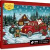 Christmas Jigsaw Puzzle, 1000 Pieces, Santa in Snowfield with Red Truck 27.5''×19.7'' Puzzle for Adult and Teens 14+ Family Game,Snowy Winter Wonderland (Santa in The Snowfield)